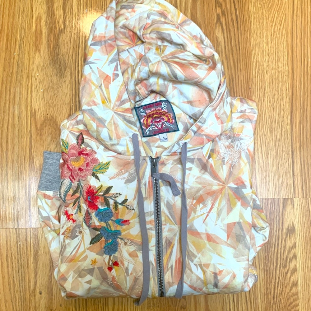 Johnny Was Kaleidoscope Sorbet Modern Zip Up Hoodie M NWT - Picture 9 of 9